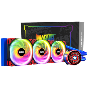 Tt台式机电脑一体式水冷大台风360美队版多平台高压风扇神光同步