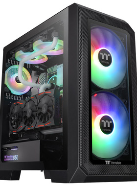 Tt机箱View 300 MX黑白色双面板360水冷EATX台式电脑办公游戏机箱