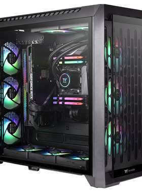 Tt机箱CTE C750 TG ARGB分仓设计360水冷EATX主板台式电脑主机箱