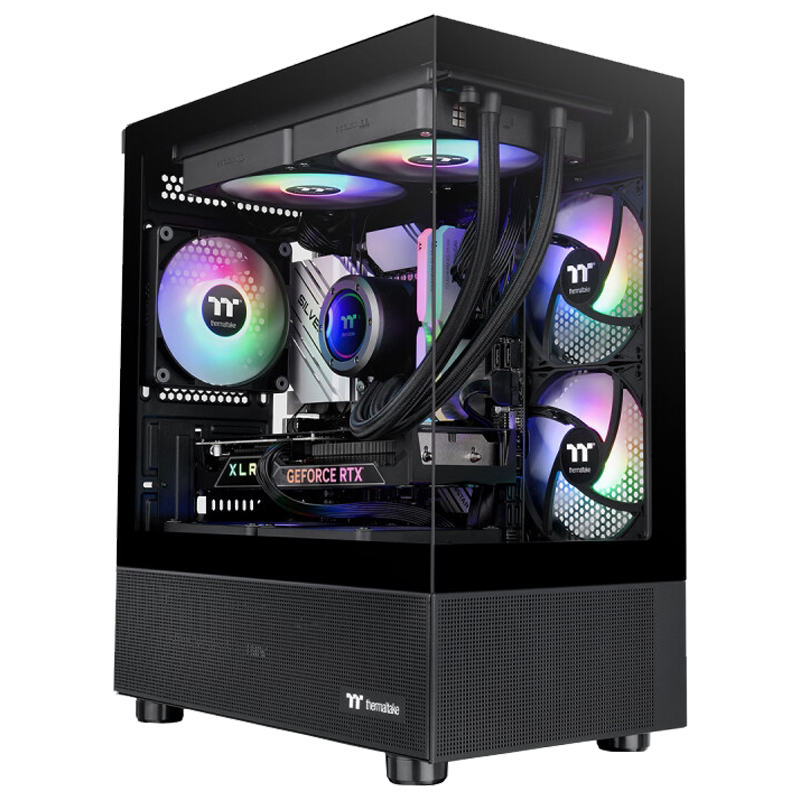 TT 钢影透S240 海景房mini电脑机箱台式主机m-atx白色240水冷侧透