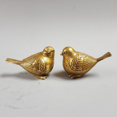 铜器工艺品黄铜家雀小鸟小麻雀摆件家居装饰礼品古玩收藏杂项