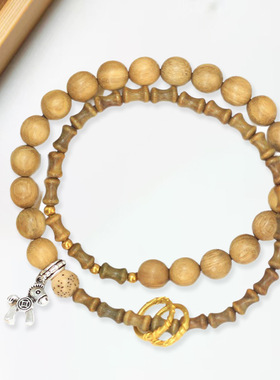 小木马款DIY绿檀木竹节5×7奶香木 手链厂家批发8MM男女念珠首饰