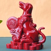 朱砂山海镇摆件紫金砂龙牌福牌挂件金龙鱼摆件中式 客厅室内书房桌