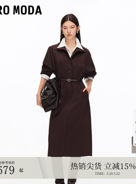 Vero Moda连衣裙女2026春夏含棉捏褶老钱风中长裙32537D011