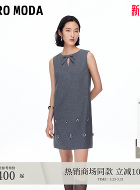 Vero Moda连衣裙2026春夏蝴蝶结镂空花朵钉珠短裙32537A027