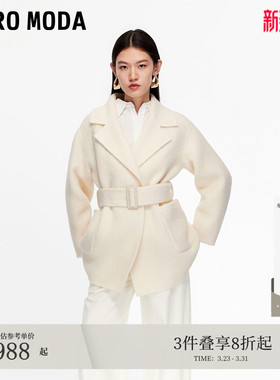 Vero Moda毛呢大衣2026春夏含绵羊毛羊驼毛双面呢32536T002