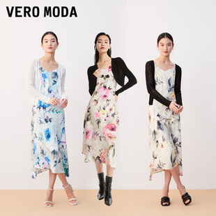 优雅百搭唯美女人水墨画印花吊带裙 Vero Moda连衣裙2023秋冬新款