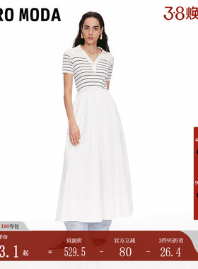 Vero Moda连衣裙2025秋季新款cleanfit撞色条纹针织拼接32527B013