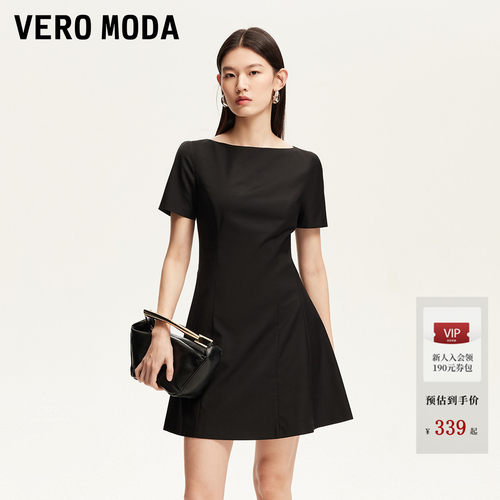 连衣裙收腰A摆小黑裙VeroModa
