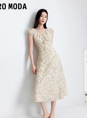 Vero Moda连衣裙2026夏季新款系带含内衬碎花法式A字裙32627B026