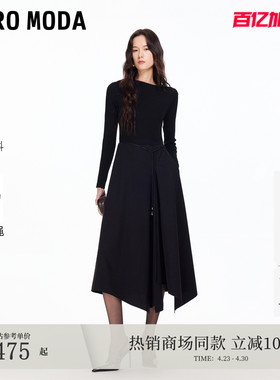 Vero Moda连衣裙2026春季新款含绵羊毛可拆腰绳中长裙32617D008