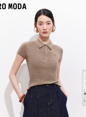 Vero Moda针织衫女2026夏季新款含绵羊毛醋纤POLO领短袖326245021