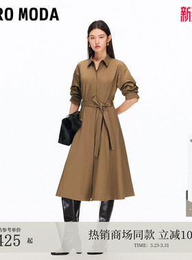 Vero Moda连衣裙25秋cleanfit收腰五分袖衬衫裙风衣外套3253SZ002