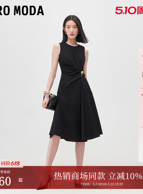 Vero Moda连衣裙2026夏季腰部扭结连衣裙圆领无袖中长裙32627B024