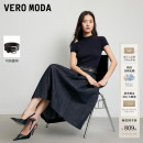 Vero Moda连衣裙26秋季新款半高领拼接短袖轻熟高知长裙326342011