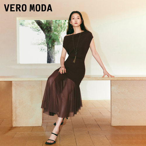 VeroModa连衣裙两穿领修身