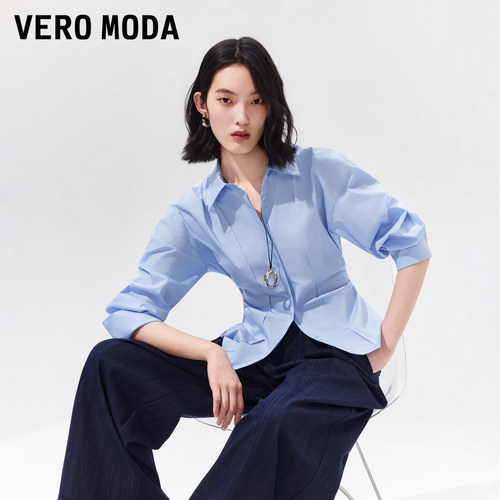 VeroModa衬衫收腰鱼骨线