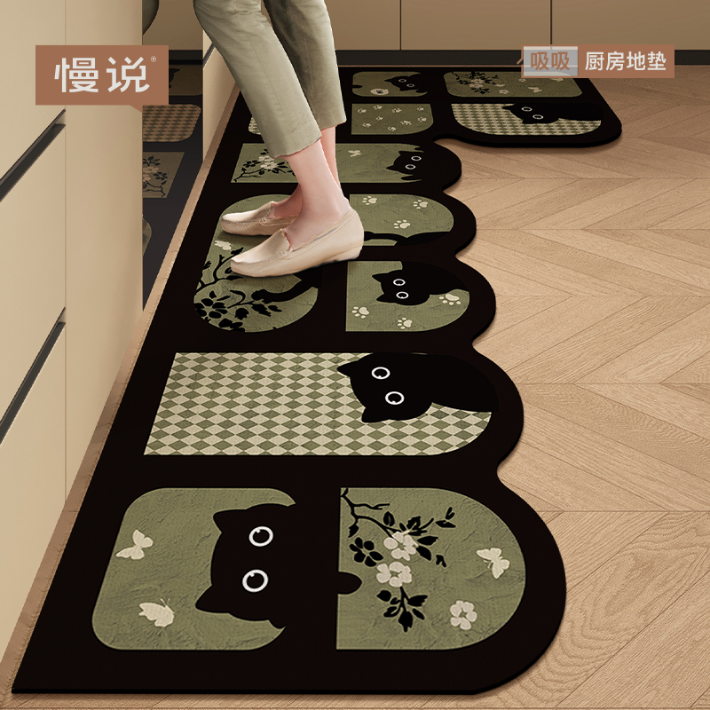 卡通厨房专用地垫家用耐脏防滑防油可擦免洗地毯浴室吸水速干脚垫