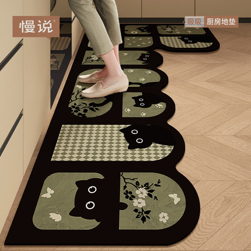 卡通厨房专用地垫家用耐脏防滑防油可擦免洗地毯浴室吸水速干脚垫