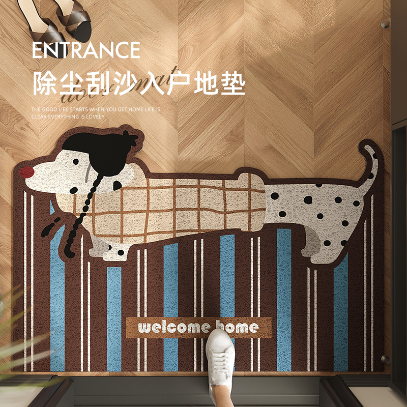 卡通入户门地垫丝圈门垫进门防滑蹭土脚垫日常家用地毯可裁剪定制