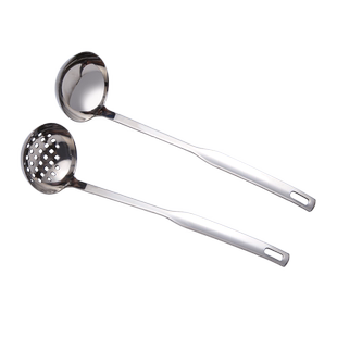 沃达美 不锈钢加厚款汤勺漏勺 创意火锅勺汤壳 公用汤勺汤漏包邮