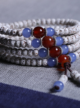 珐蓝款DIY星月菩提片珠手链念珠厂家批发规格4×6MM216颗男女款式