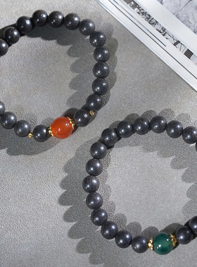 古法合香珠单圈手链手串男女款龙涎香佛珠盘玩搭玛瑙情侣手链