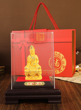 绒沙金工艺品观音摆件站坐立观音菩小站立弥勒佛像家居装饰品工艺