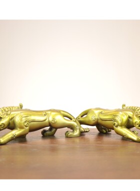 铜貔貅摆件 办公桌面家居装饰摆件 觅财貔貅 可车摆