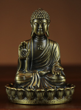 黄铜释迦摩尼释迦佛家居供奉神像阿弥陀佛摆件 天坛佛