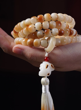 兔兔款手链DIY炭烧菩提手串 文玩首饰厂家规格8×10男女念珠装饰