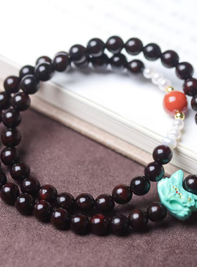 DIY欢喜款印度小叶紫檀手链手持文玩厂家批发规格6MM男女念珠珠串