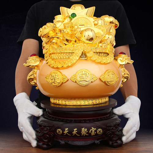 天天聚宝盆摆件招财金元宝公司办公室装饰品送朋友新店铺开业礼品
