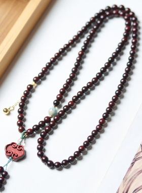 赞比亚血檀DIY小锁款手链规格0.6男女式装饰首饰文玩念珠厂家批发