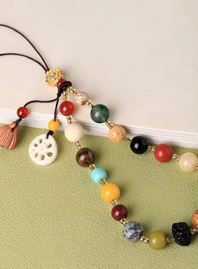 菩提十八籽手机挂件2026新款手腕挂绳挂饰多宝串珠菩提手机链