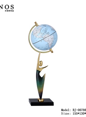 现代简约金人舞蹈地球仪