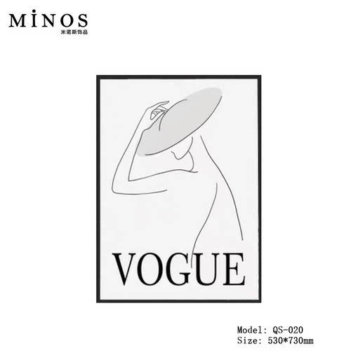 轻奢样板房衣帽间挂画简约现代服装店卖场实木框油画装饰铝合金画