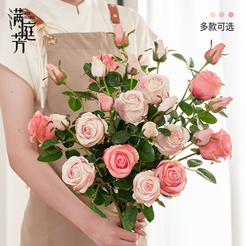 保加利亚玫瑰仿真花餐桌花艺摆件