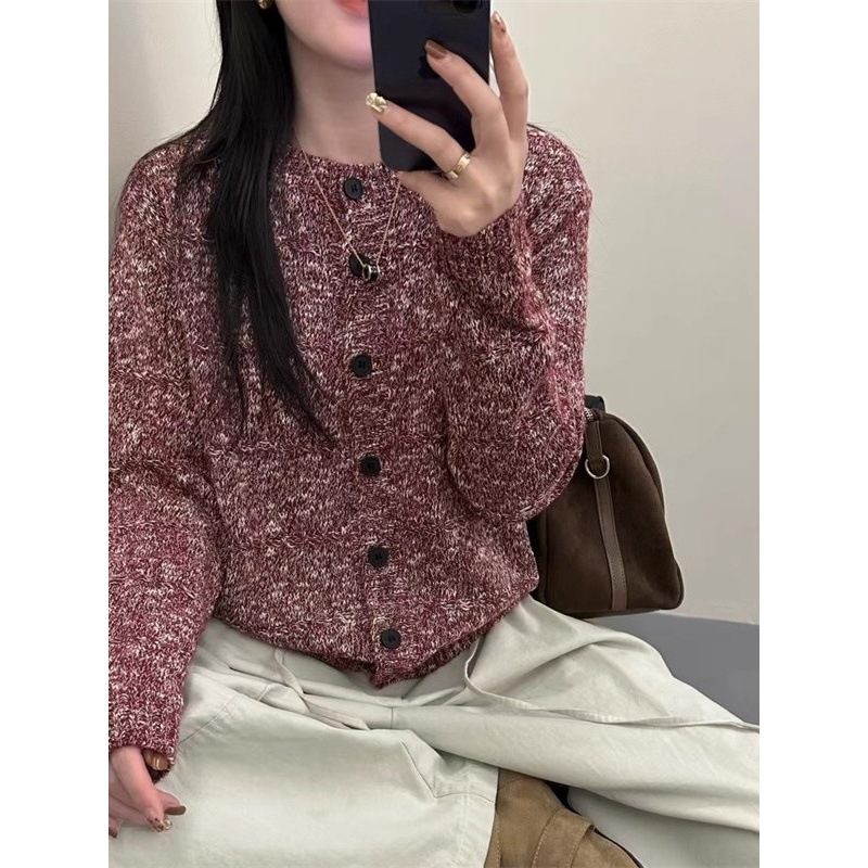 秋季女士宽松加厚毛衣针织衫开衫外套女2025新款早秋上衣秋冬外穿