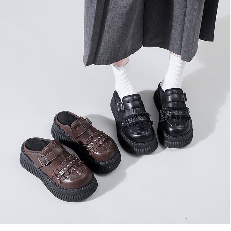 跨境凉鞋女款2025新款夏季外穿厚底松糕罗马网纱凉靴配裙子高级感