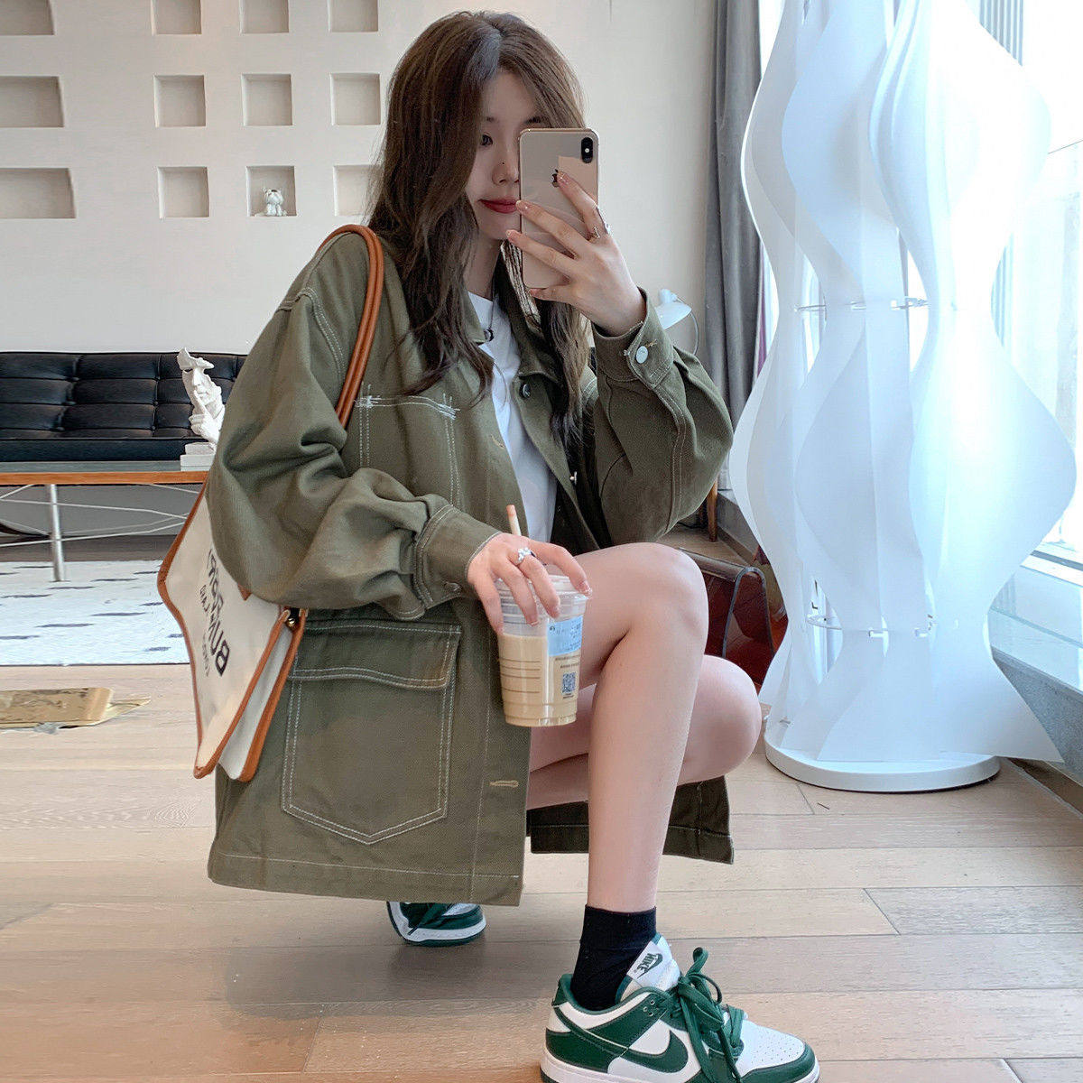 复古宽松牛仔外套女2025秋新款休闲百搭工装翻领长袖夹克外套