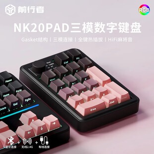 前行者X87/NK20PAD无线蓝牙数字键盘女生办公台式电脑通用侧刻