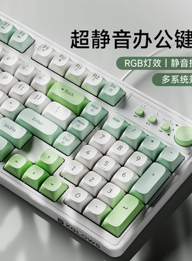 前行者G98静音键盘鼠标套装机械手感台式电脑RGB女生办公人体工学