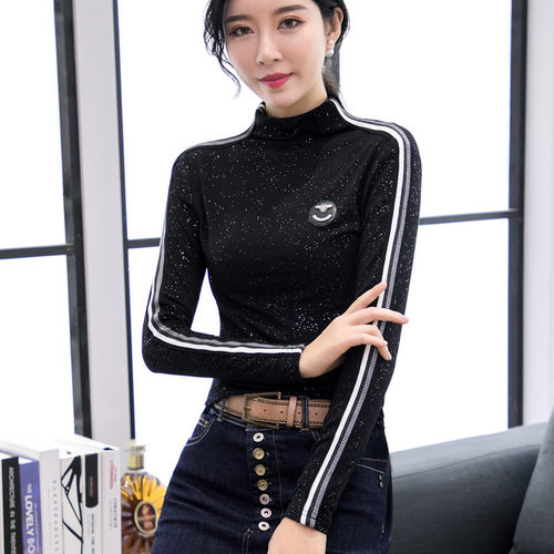 长袖欧货舒适显瘦纯棉洋气女上衣