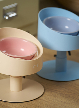 麻薯陶瓷猫碗高脚保护颈椎宠物可调节高度猫咪水粮饭碗狗狗碗食盆