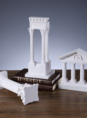 希腊古城建筑模型雕塑神庙废墟树脂装饰品欧式罗马柱摆件摄影道具