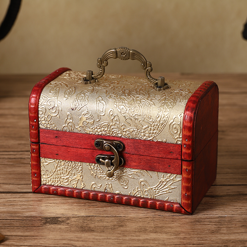 复古桌面精致木质首饰收纳盒