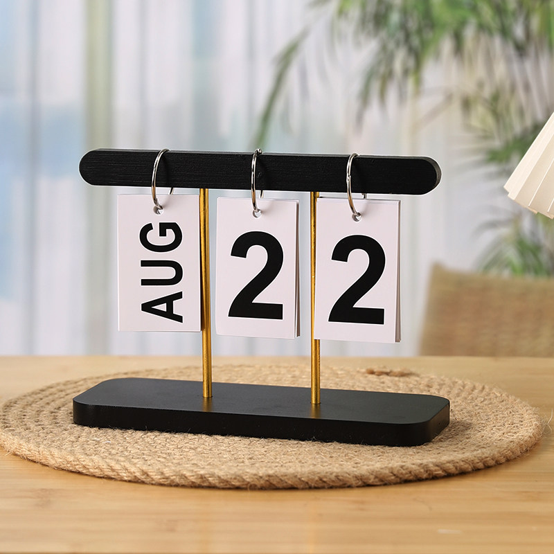 创意简约日历摆件办公室工位台历客厅桌面摆设玄关拍照拍摄道具