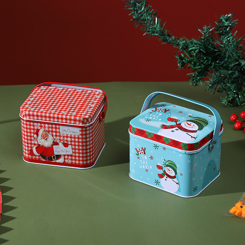 圣诞节糖果盒巧克力包装盒卡通可爱马口铁盒儿童创意手提小盒子