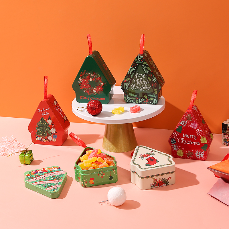 2025圣诞节主题马口铁盒儿童礼品礼物盒糖果巧克力包装盒小盒子